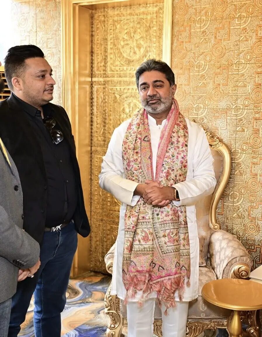 Nitish Jindal with businessman Abhishek Verma during a formal engagement