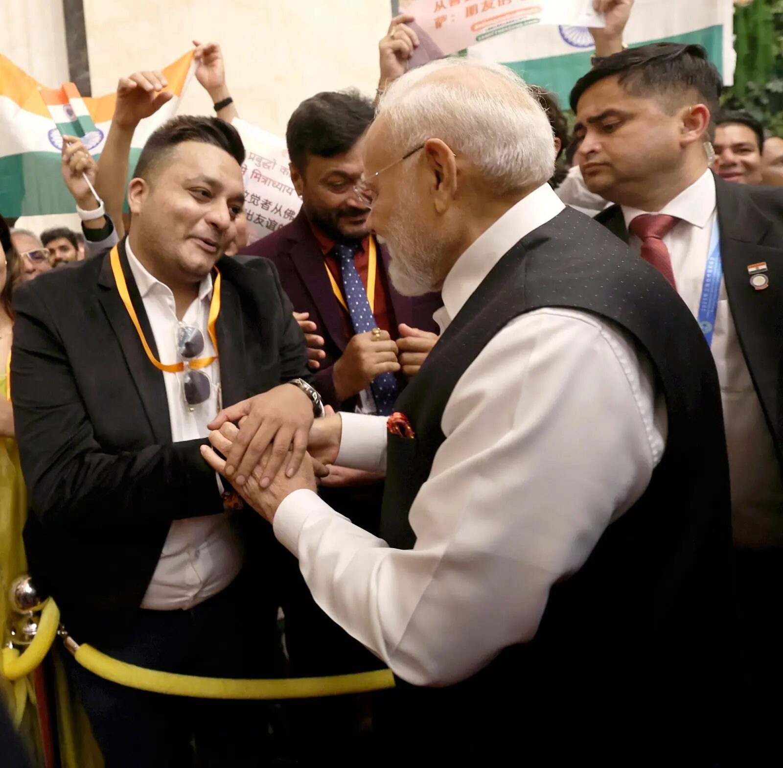 Nitish Jindal interacting with the Prime Minister of India Shri Narendra Modi