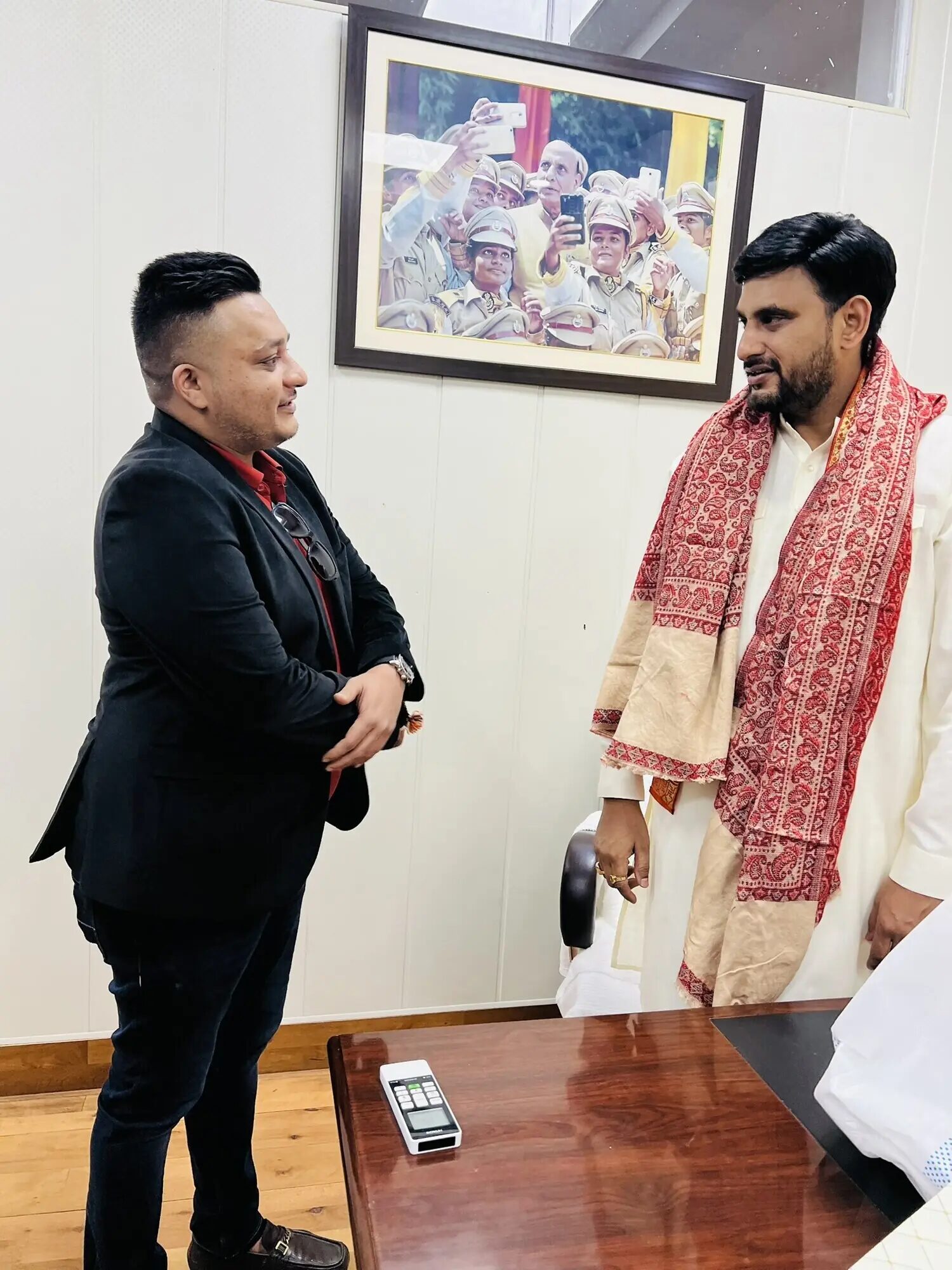 Nitish Jindal in conversation with BJP leader Neeraj Singh