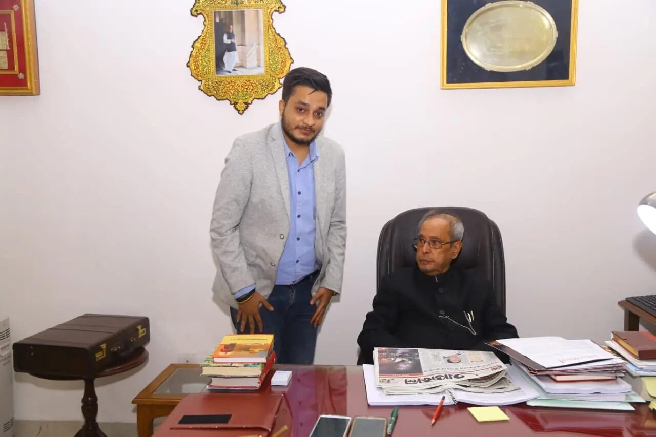 Nitish Jindal with former President of India Shri Pranab Mukherjee at his residence