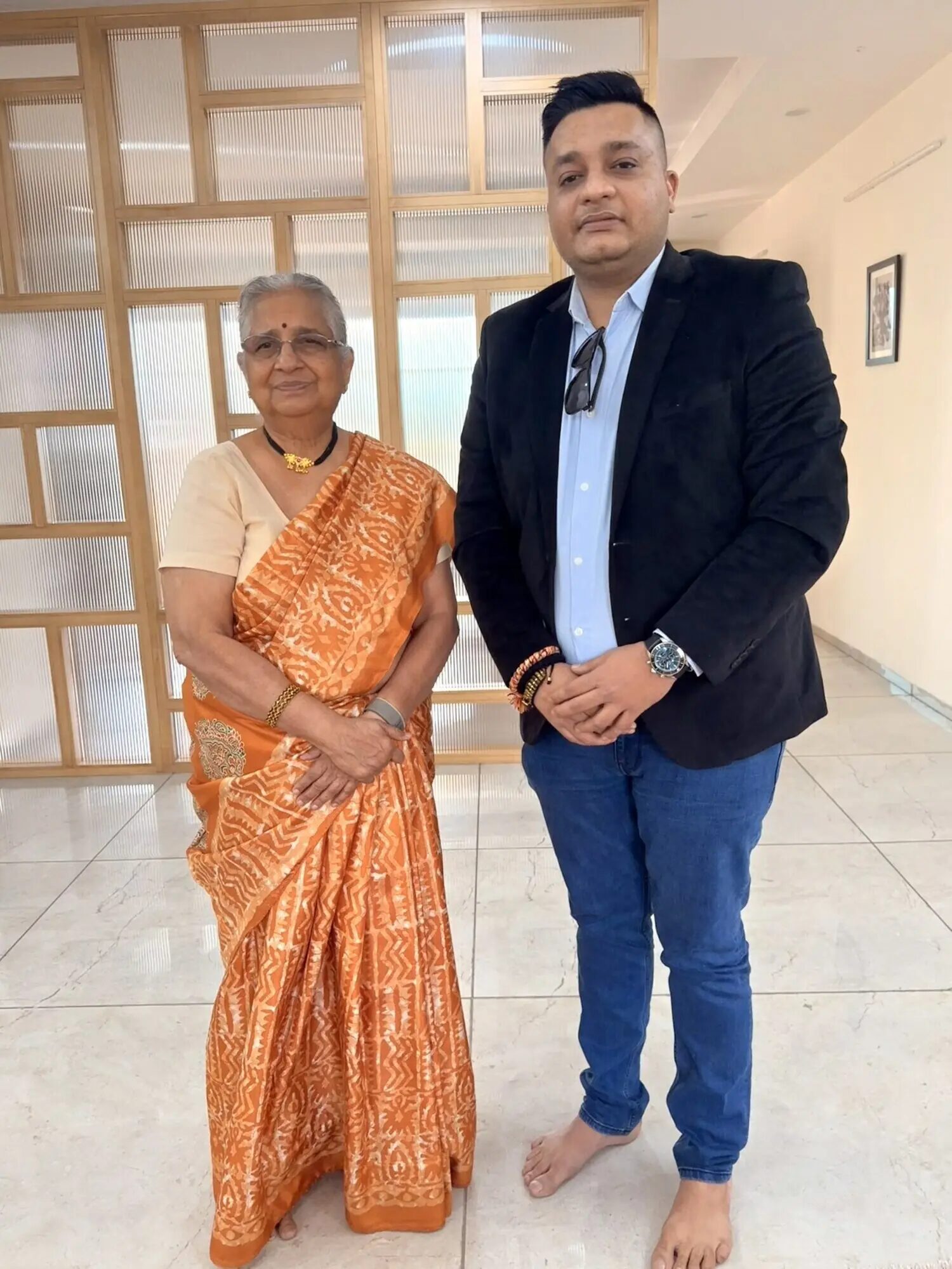 Nitish Jindal with Smt Sudha Murty